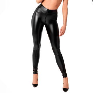 Noir Handmade Powerwetlook Leggins mit...