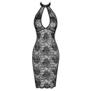 Noir Handmade Transparent Lace Halterneck Midi Dress F338