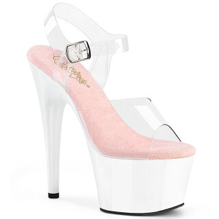 Pleaser ADORE-708 - Baby Pink / White