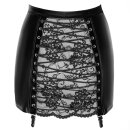 Noir Handmade Powerwetlook Mini Skirt with Corset Lacing F341