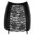 Noir Handmade Powerwetlook Mini Skirt with Corset Lacing F341