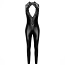 Noir Handmade Powerwetlook Catsuit with Halterneck Top F342