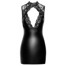 Noir Handmade Powerwetlook Mini Dress with Halterneck F343