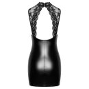 Noir Handmade Powerwetlook Mini Dress with Halterneck F343