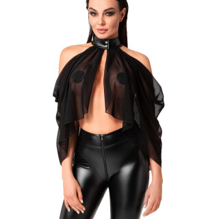 Noir Handmade Mesh Bolero with Wetlook Collar OPIUM F349