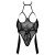 Kissable Lace Bodysuit with Satin Bow SEXY KISS - Black