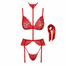 Kissable Lingerie Set BONDAGE KISS - Red