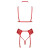 Kissable Lingerie Set BONDAGE KISS - Red