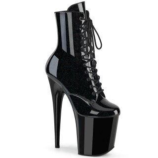 Pleaser FLAMINGO-1020BLG - Patent Black/Glitter Blue