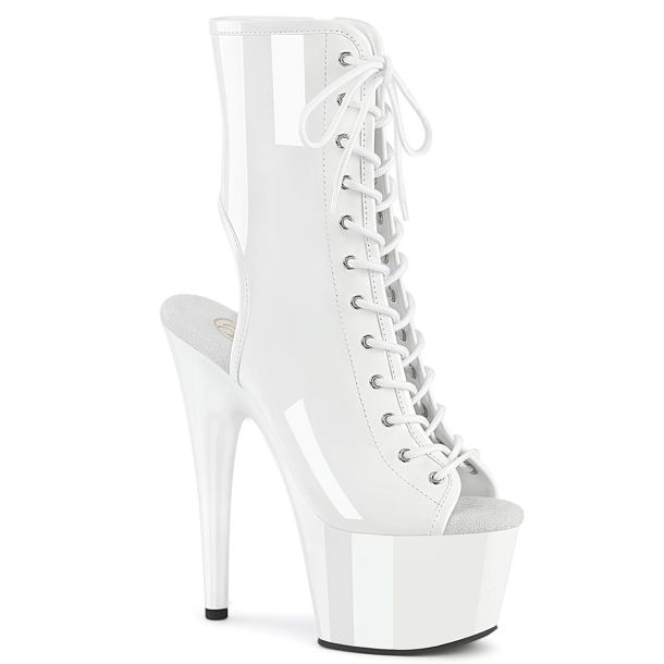 Platform ankle boots DELIGHT-1016 - Patent White