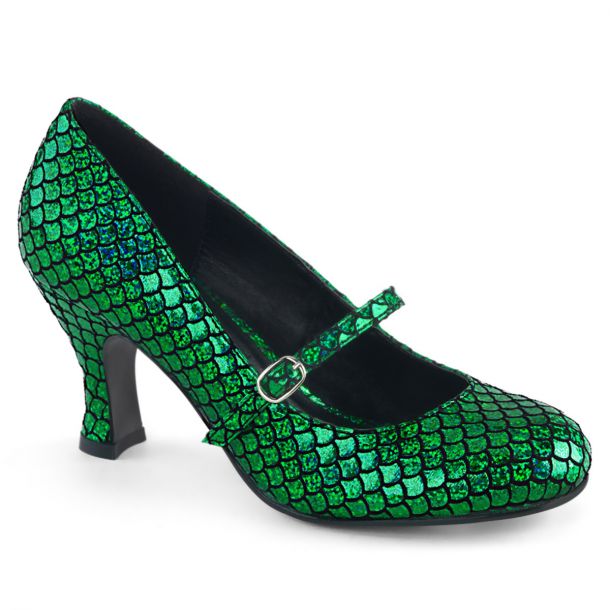 green hologram heels