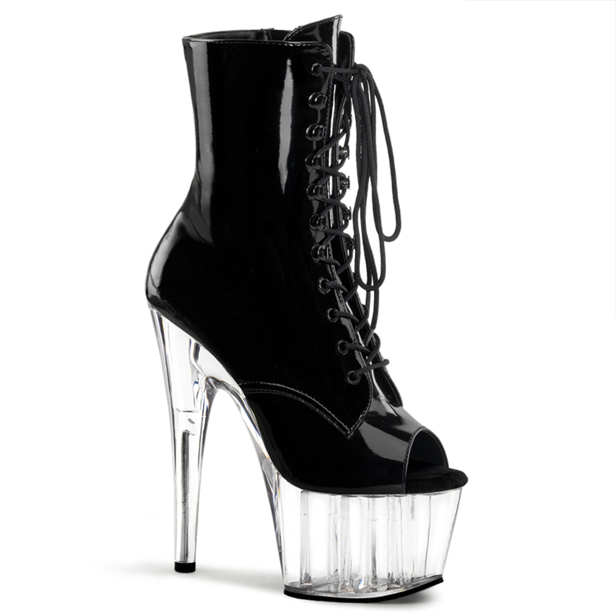 black clear platform heels