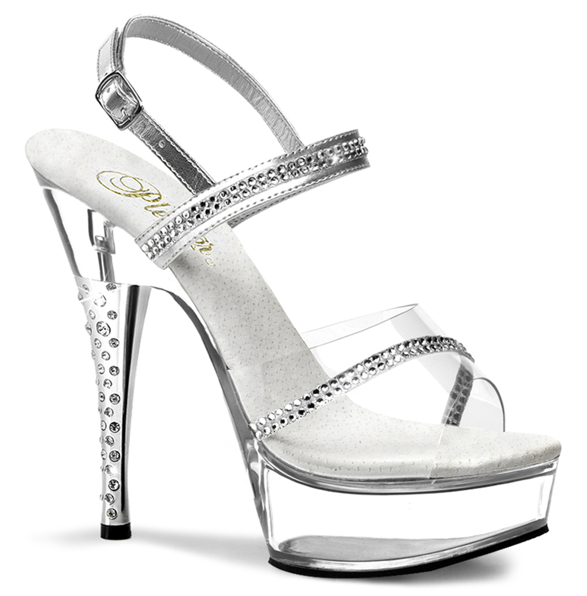 clear diamond heels