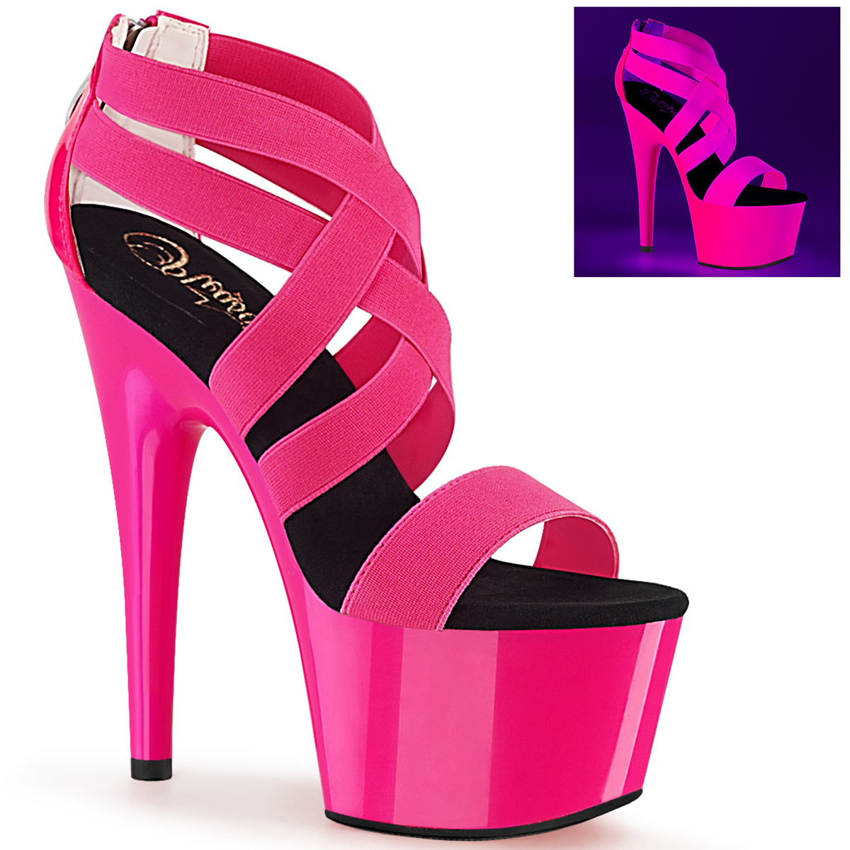 neon pink high heels