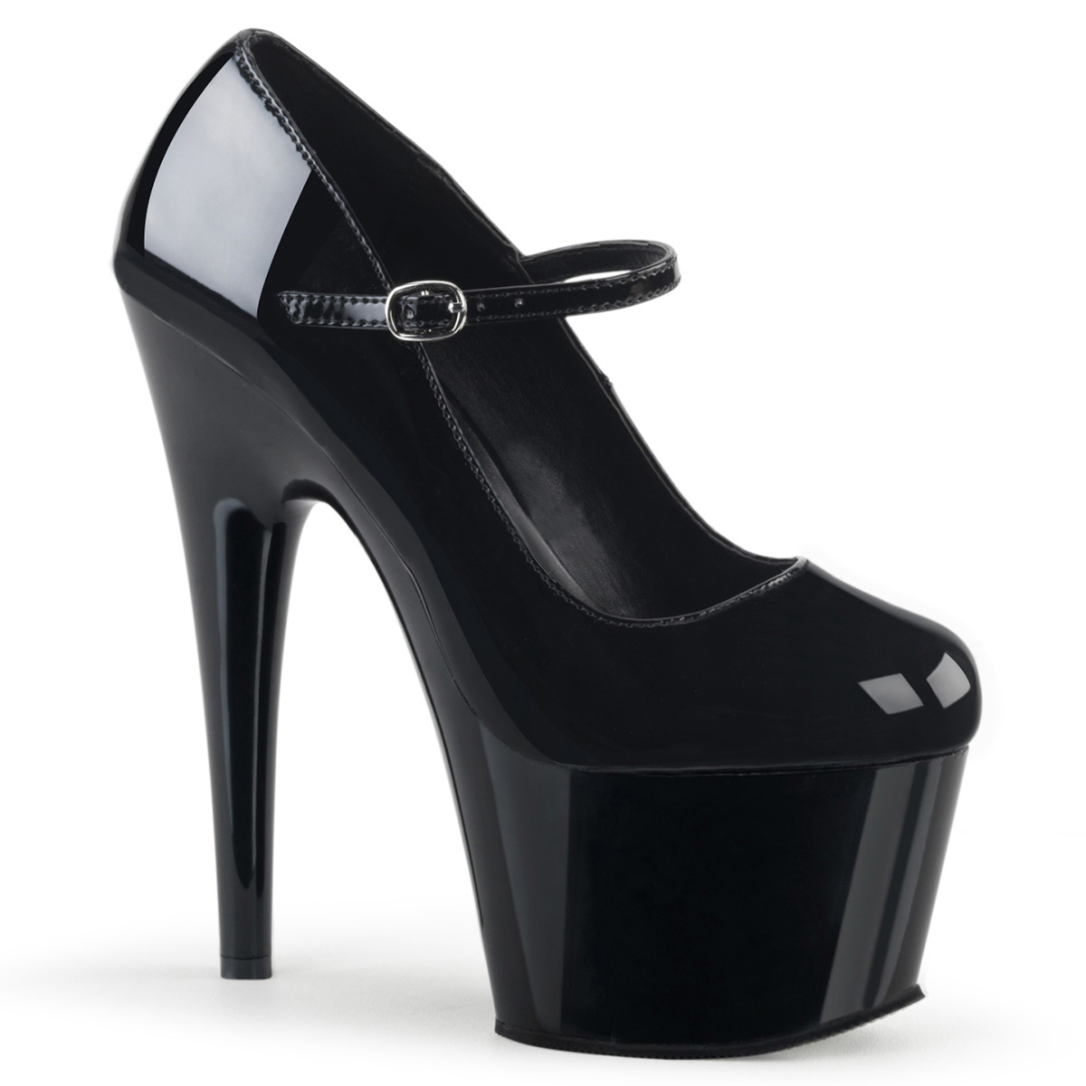 black platform pump heels
