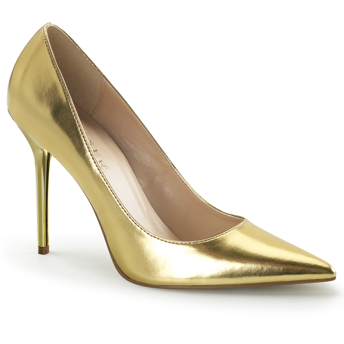 high heels gold metallic