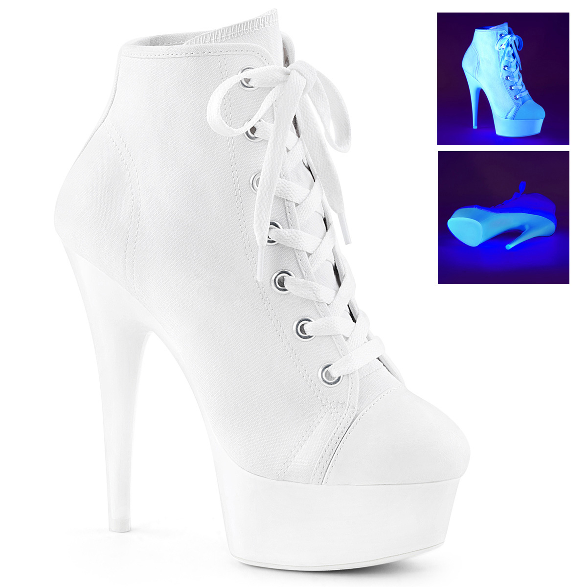 all white high heels