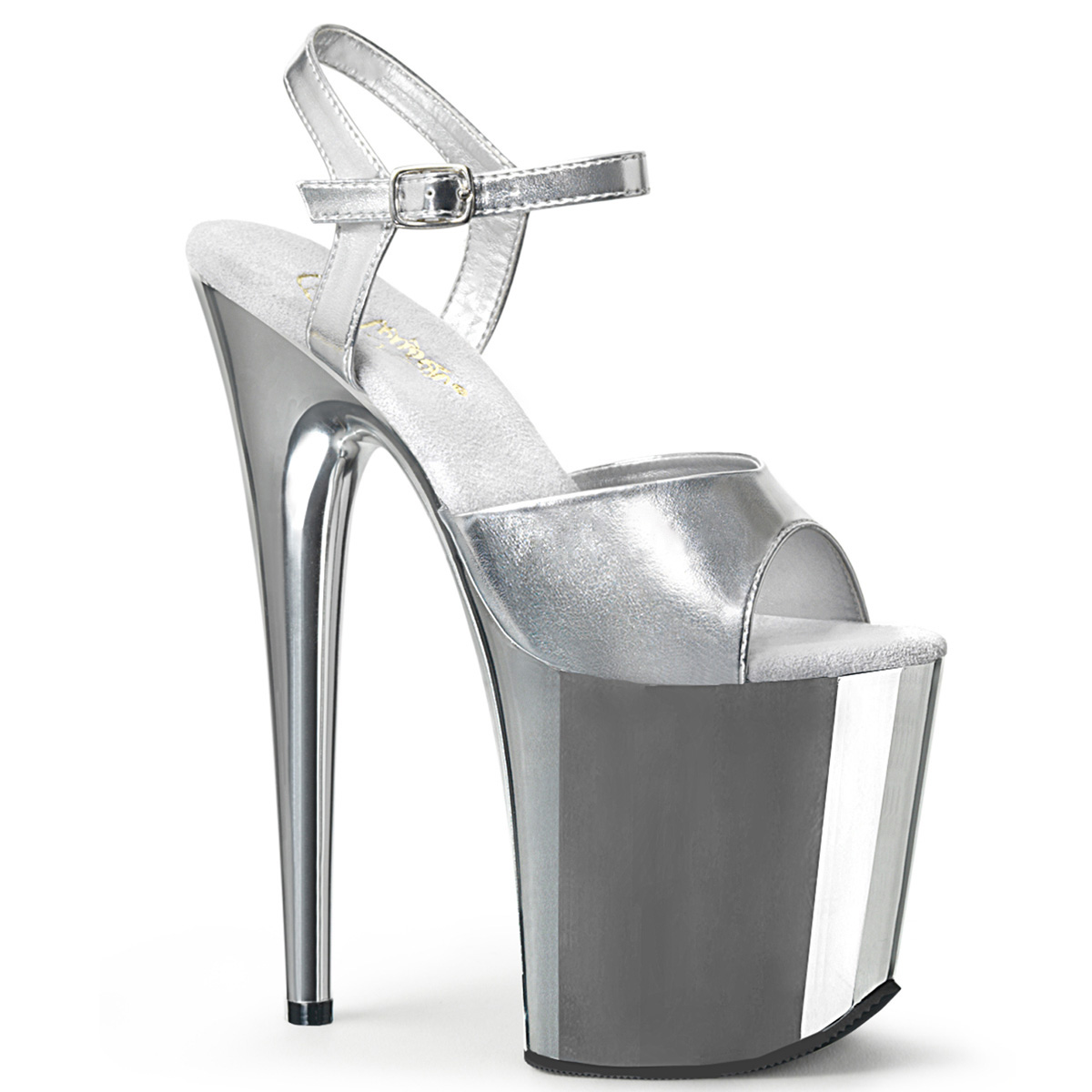 silver platform heels