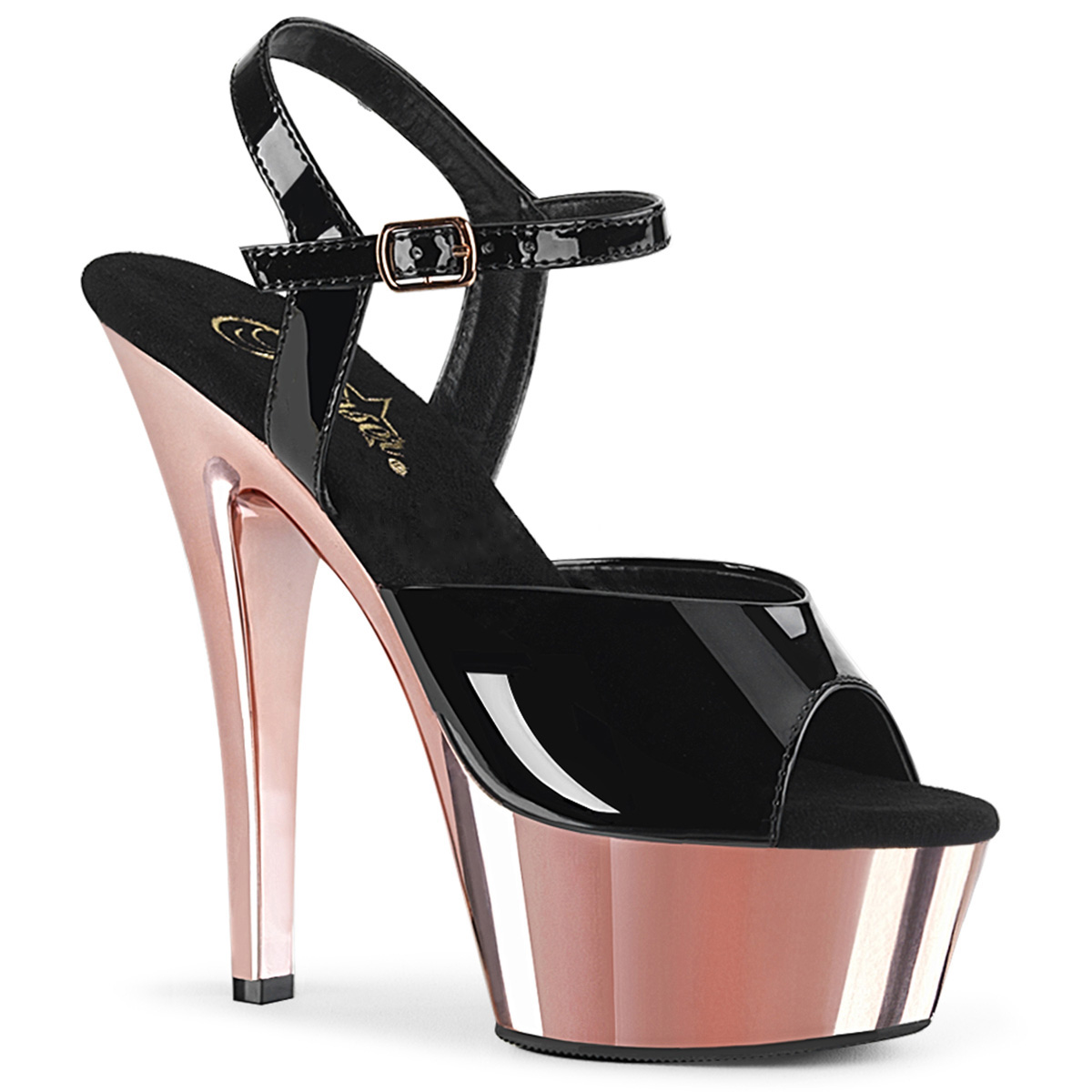 black rose gold heels