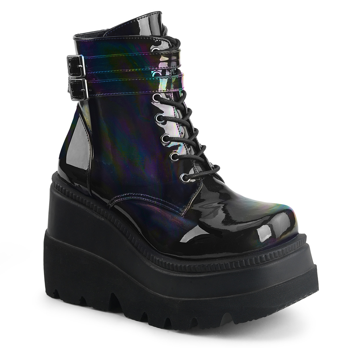 black holographic boots