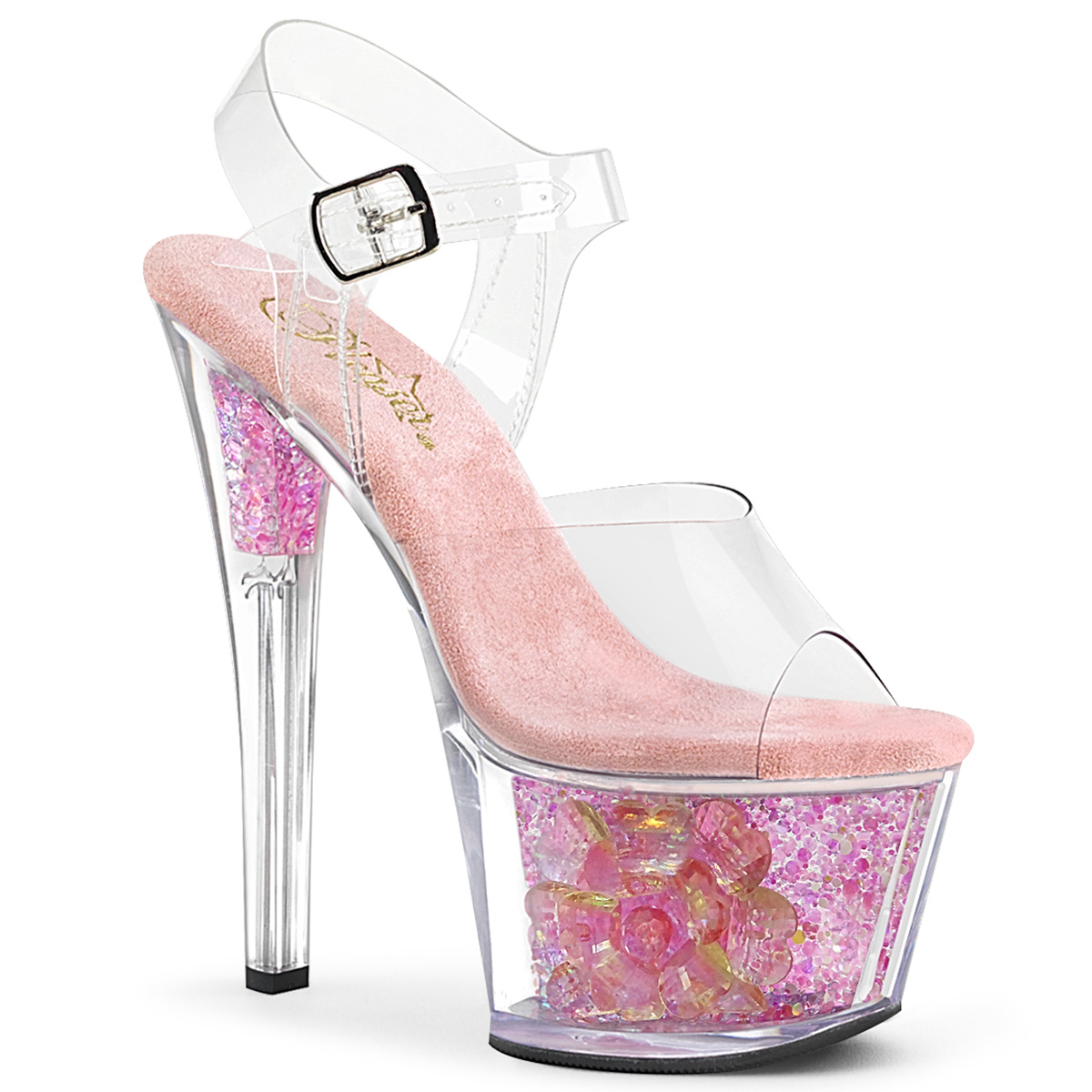 baby pink platform heels
