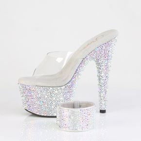 Platform High Heels BEJEWELED-712MS - Silver