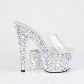 Platform High Heels BEJEWELED-712MS - Silver