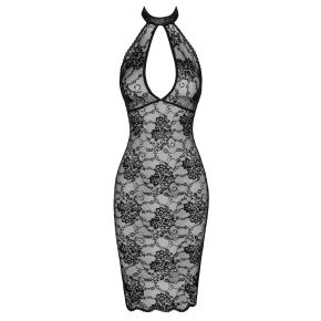 Transparent Lace Halterneck Midi Dress F338