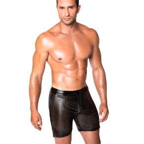 Laser Cut Powerwetlook Biker Shorts H077