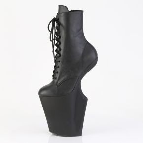 Heelless Platform Ankle Boots WORSHIP-1020 - PU Black