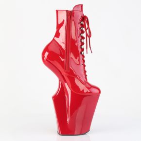 Heelless Platform Ankle Boots WORSHIP-1020 - Patent Red